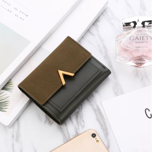 JC New Korean women PU Wallets purse women matte color matching small purse change bag card ladies bag