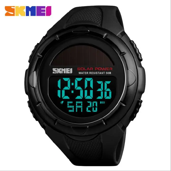 SKMEI 1405 sports Men Watches Waterproof Solar watch Energy power supply smartwatches Waterproof LED Digital Watch Men Luxury Brand Electronic Mens  Bracelet