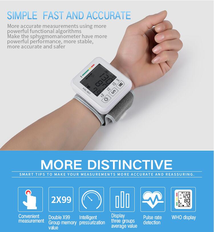 JC Digital Blood Pressure Monitor Sphygmomanometer Pulse Rate Heart Beat Rate Meter Health Care High-Quanlity digit bp monitor price electronic  machine household blood