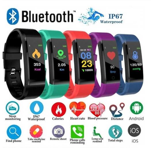 JC 115+ Bracelet Smart Watch Heart Rate SmartBand Fitness Tracker Smartwatch band Bluetooth Wristband