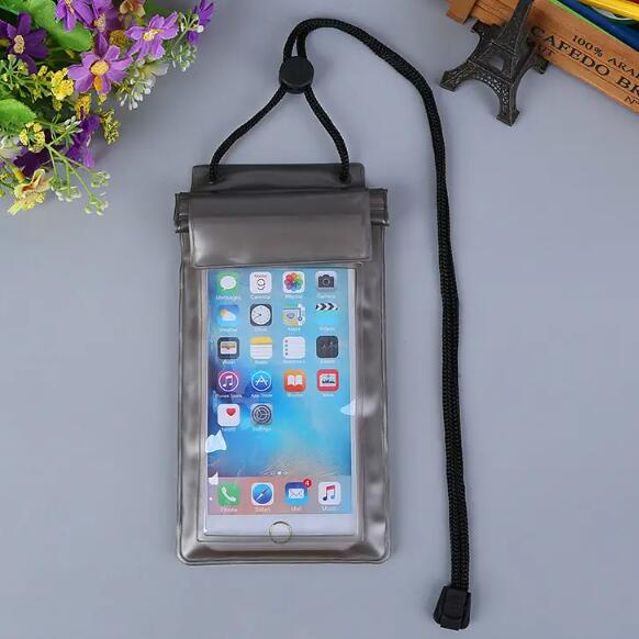 JC Zipper PVC Water proof Cell Phone Pouch Carry Cases Waterproof  Swimming Diving Bags Smart Touch Screen Mobile Phone Cases GrayGray