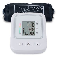 JC Digital Arm Blood Pressure Monitor bp check Heart Beat Rate Pulse meter tensiometro tansiyon aleti sphygmomanometer White