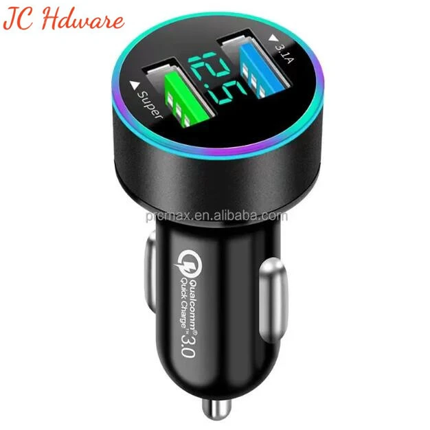 JC Mini QC3.0 40W Dual USB Car Charger Adapter Quick Fast Charger for Android Samsung Huawei iPhone ipad Tablet
