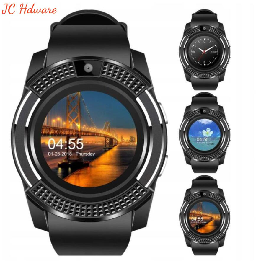 JC V8 Wearable Smartwatch Camera SIM/TF Bluetooth Smart Watch Men Multifunction Digital WristWatch