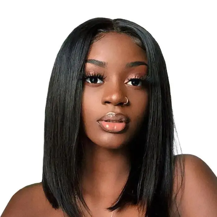 JC New Short Hair women Wigs Black Beauty Hair Straight hair net