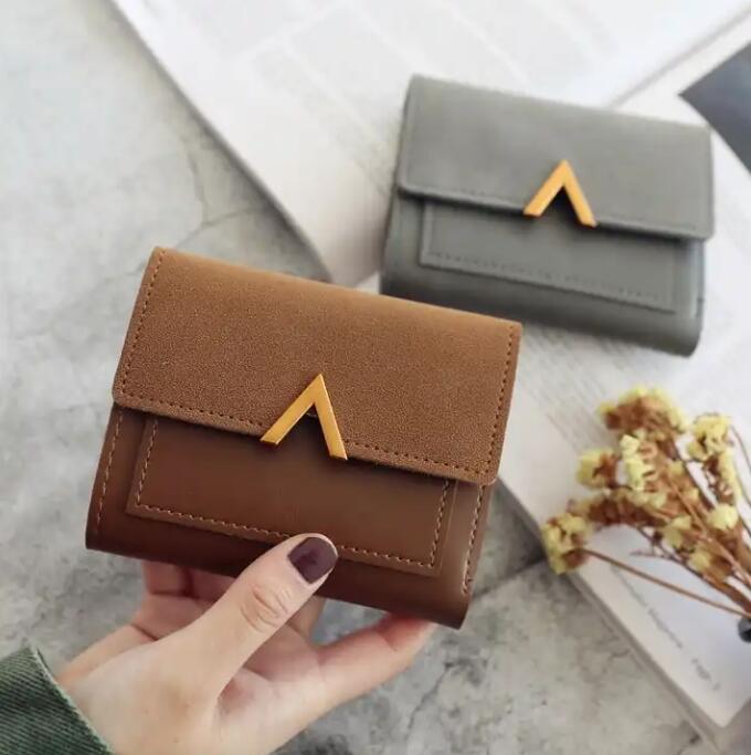 JC New Korean women PU Wallets purse women matte color matching small purse change bag card ladies bag