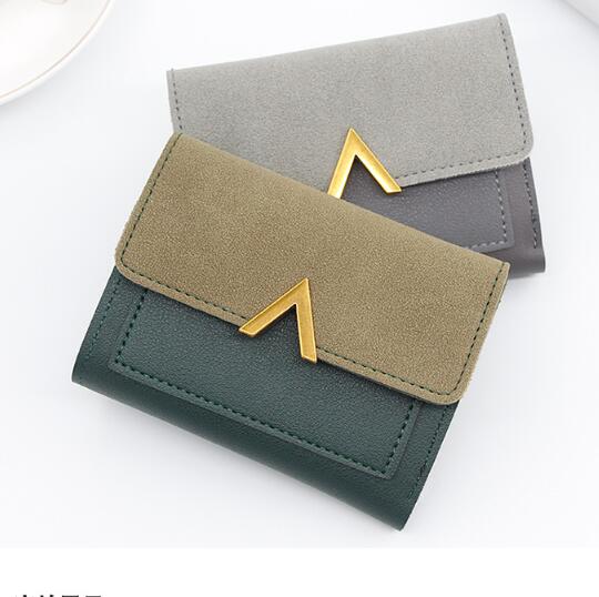 JC New Korean women PU Wallets purse women matte color matching small purse change bag card ladies bag