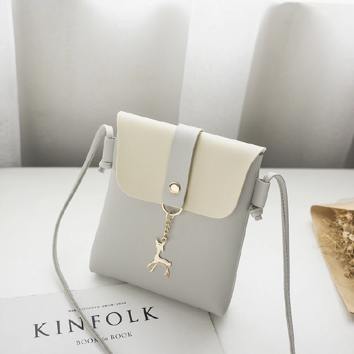 JC Small Leather Messenger women Bags Women Luxury Handbags Sling ladies Bags Women handbag school bag student gray one size