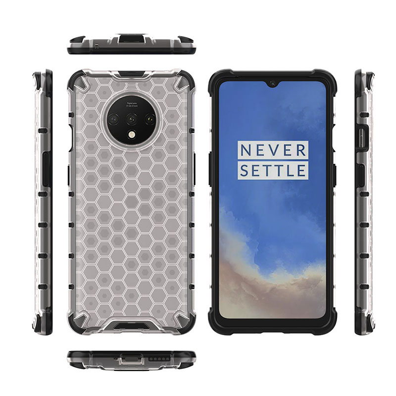 PANBON Phones Case for Oneplus 7T 1+7T Rubble + PC Hard Phone Cases Covers