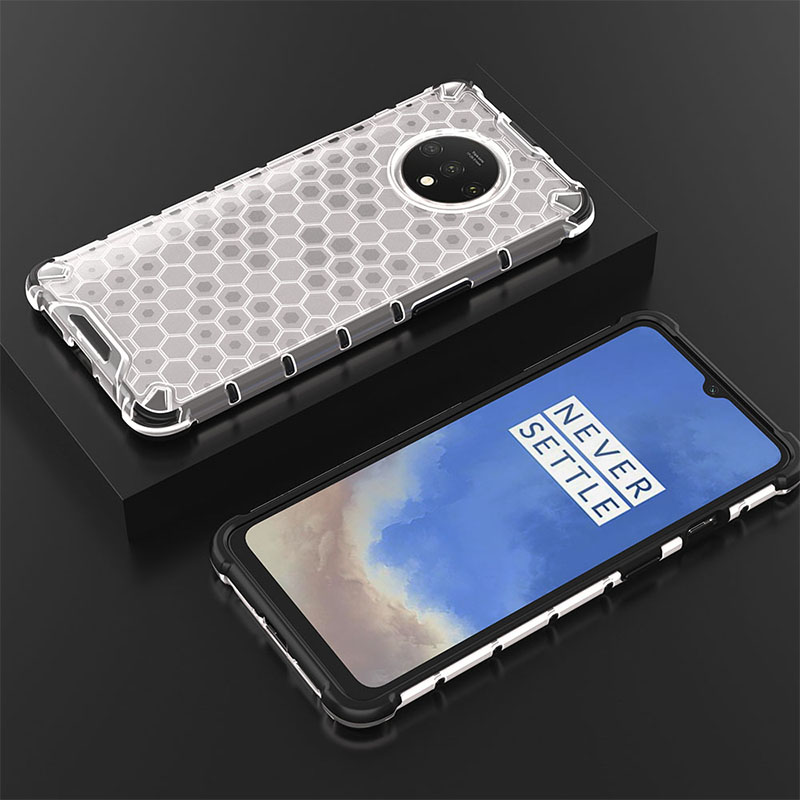 PANBON Phones Case for Oneplus 7T 1+7T Rubble + PC Hard Phone Cases Covers