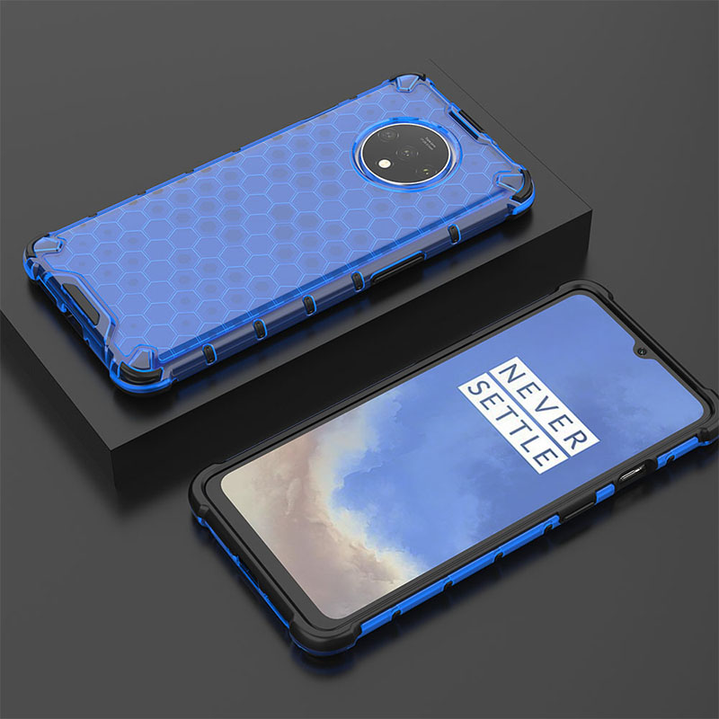 PANBON Phones Case for Oneplus 7T 1+7T Rubble + PC Hard Phone Cases Covers