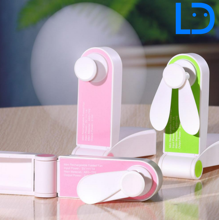 LD tech USB Pocket Fold Fans Electric Portable Hold Small Fans Household Desktop Electric Fan