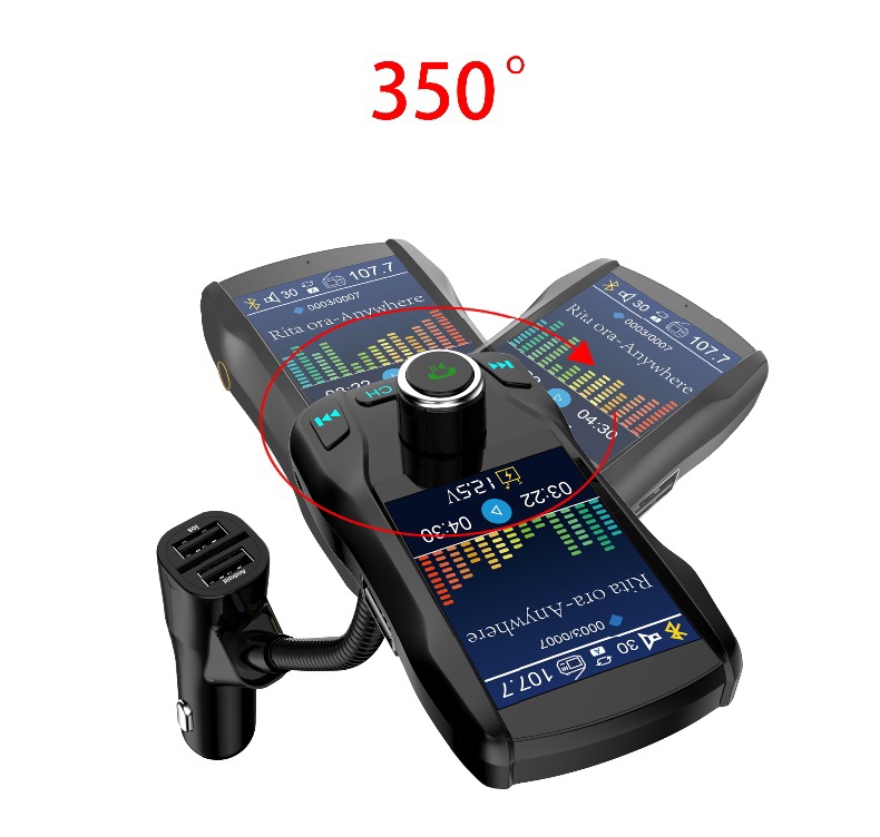 LD Tech Bluetooth Car Kit Color Screen MP3 Music Player FM Transmitter AUX Audio Car Charger Radio