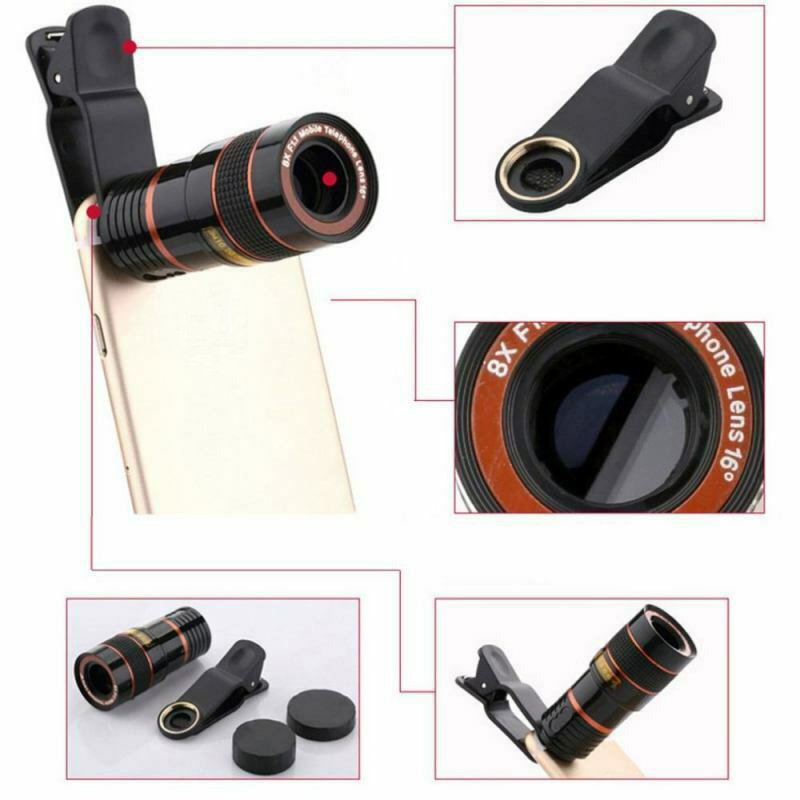 LD Tech Mobile Lenses Mobile Phone Long Focus Telescope Lens black 8X Zoom