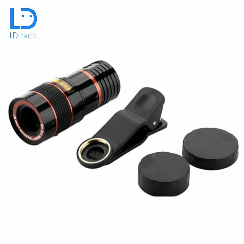 LD Tech Mobile Lenses Mobile Phone Long Focus Telescope Lens black 8X Zoom