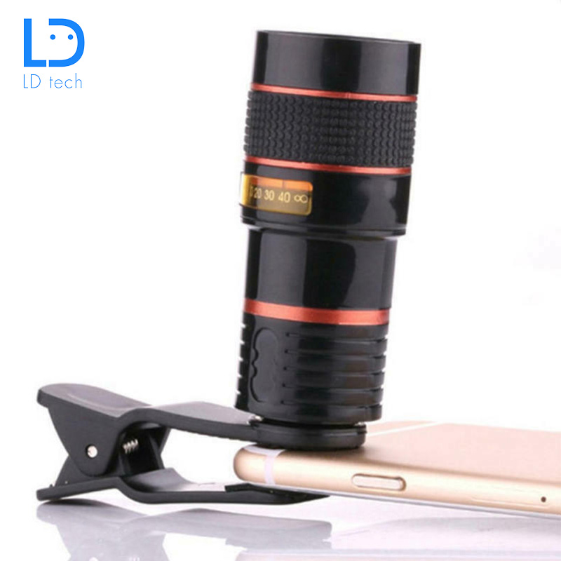 LD Tech Mobile Lenses Mobile Phone Long Focus Telescope Lens black 8X Zoom