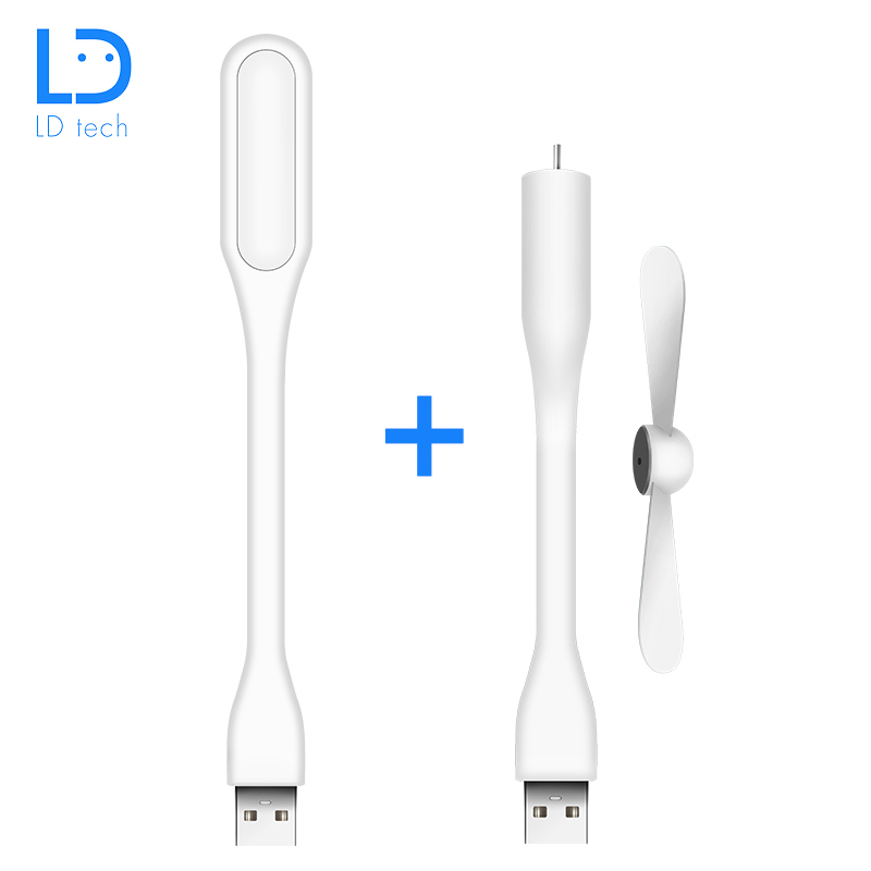 LD tech Creative USB Fan Flexible Portable Mini Fan and USB LED Light Lamp For Notebook &amp; Computer