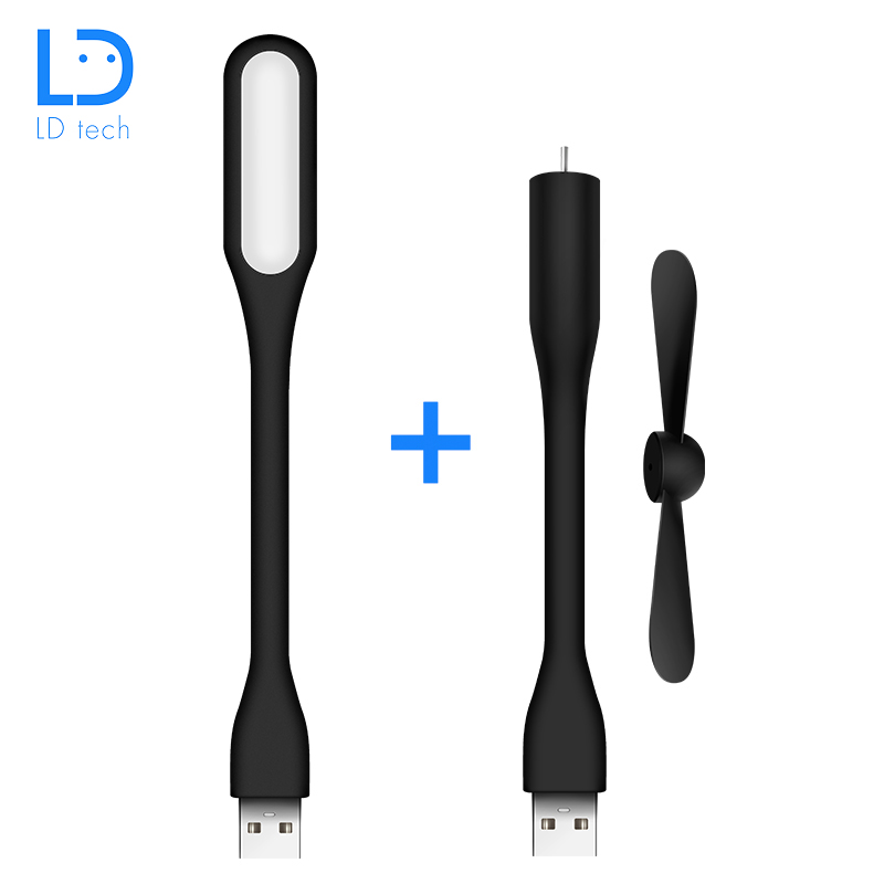 LD tech Creative USB Fan Flexible Portable Mini Fan and USB LED Light Lamp For Notebook &amp; Computer
