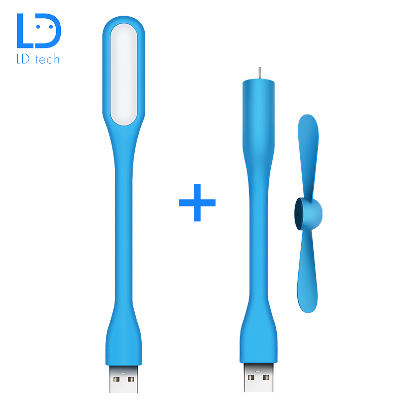 LD tech Creative USB Fan Flexible Portable Mini Fan and USB LED Light Lamp For Notebook &amp; Computer