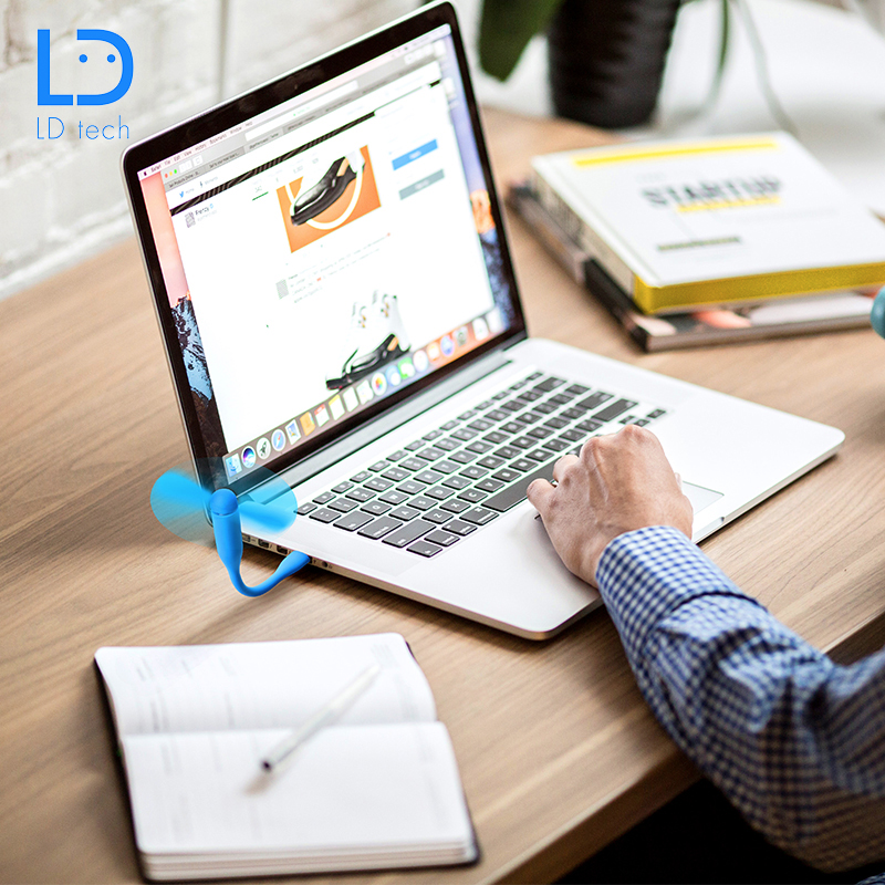 LD tech Creative USB Fan Flexible Portable Mini Fan and USB LED Light Lamp For Notebook &amp; Computer