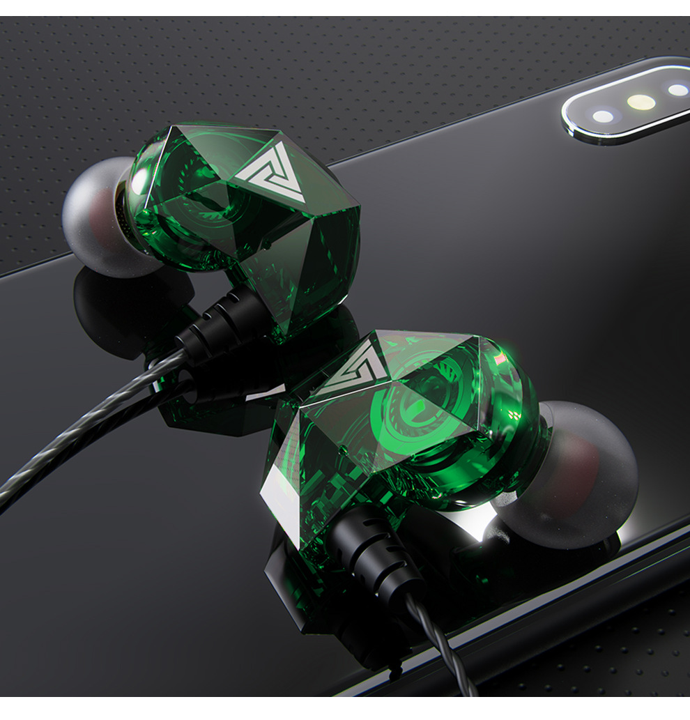 QKZ In-Ear Heavy Bass Music Wired Earphones Sport Earpiece With Mic For iPhone Samsung Phones