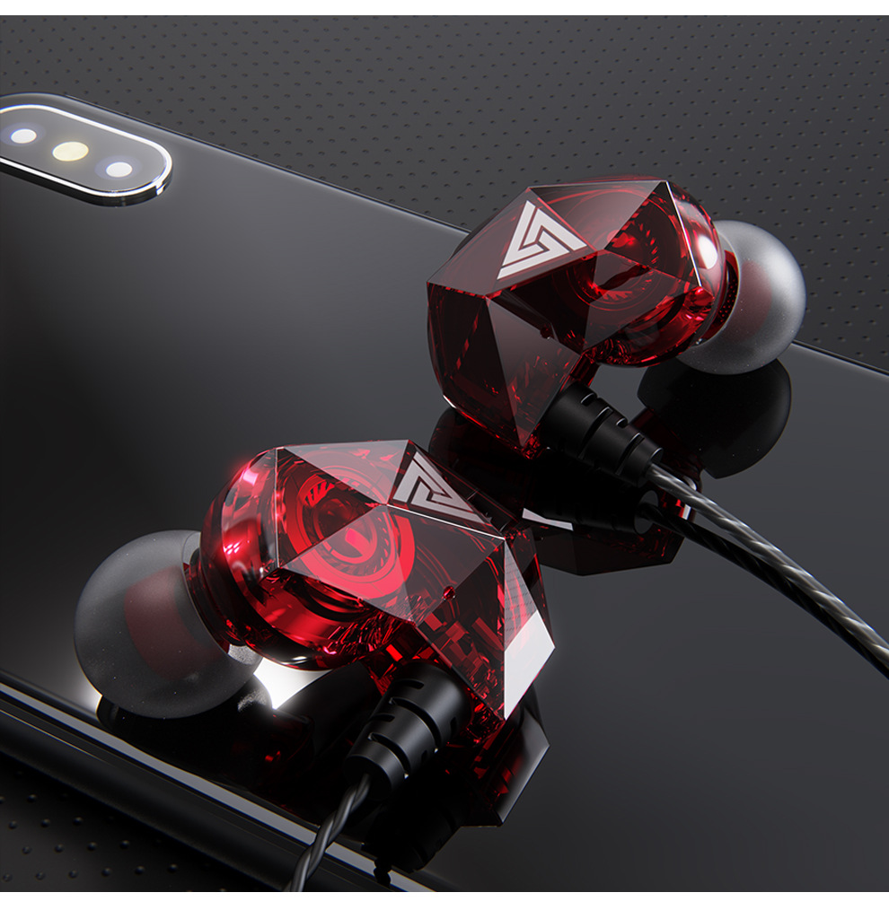 QKZ In-Ear Heavy Bass Music Wired Earphones Sport Earpiece With Mic For iPhone Samsung Phones