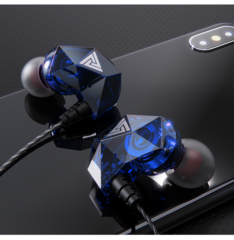 QKZ In-Ear Heavy Bass Music Wired Earphones Sport Earpiece With Mic For iPhone Samsung Phones
