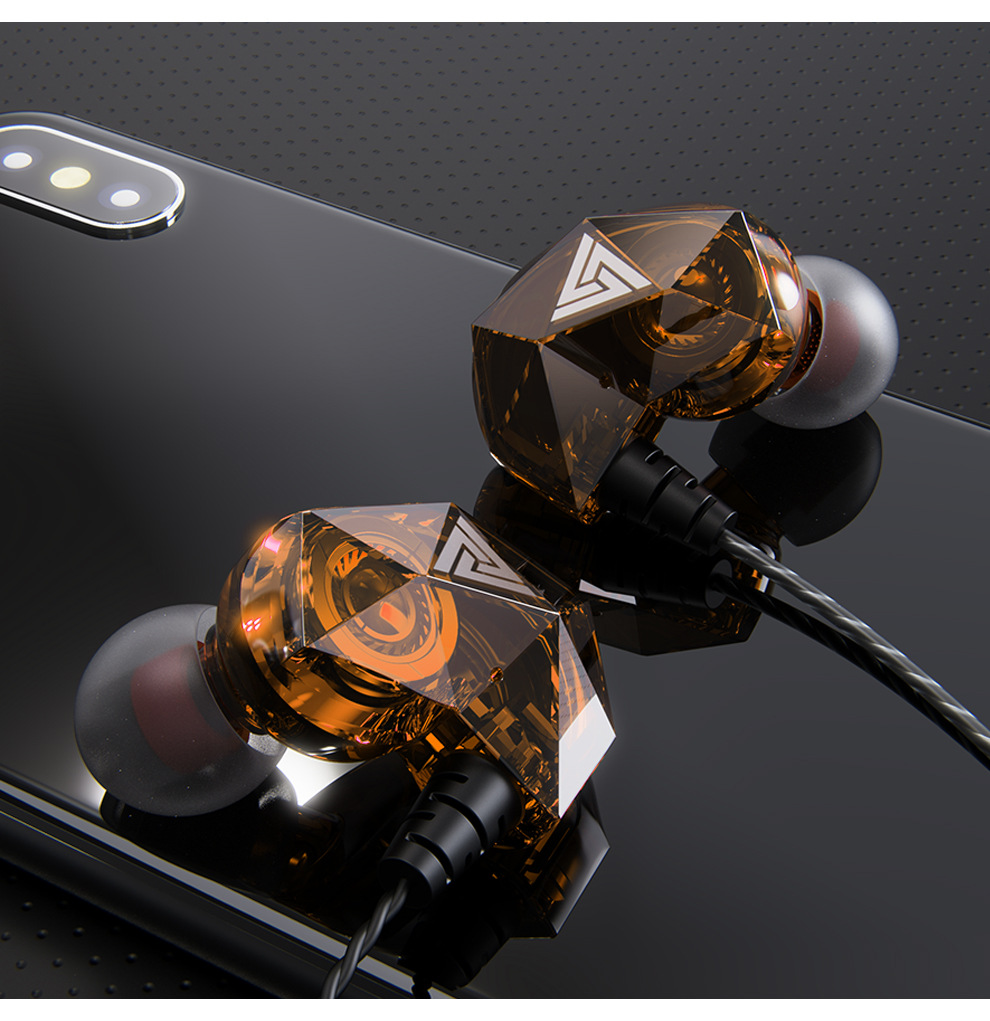 QKZ In-Ear Heavy Bass Music Wired Earphones Sport Earpiece With Mic For iPhone Samsung Phones