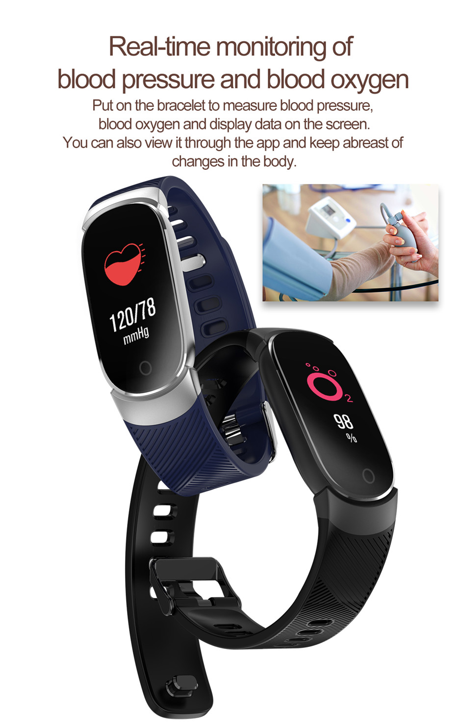 LD Tech New Smart Watches Smart Bracelet Band Bluetooth Heart Rate Monitor Fitness Tracker