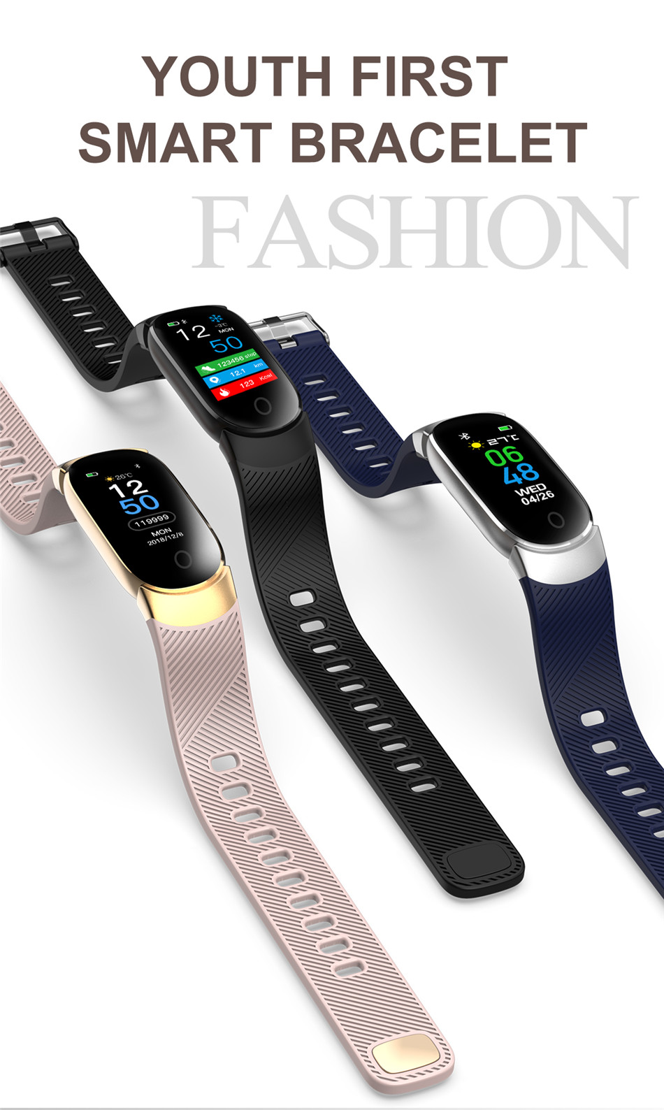 LD Tech New Smart Watches Smart Bracelet Band Bluetooth Heart Rate Monitor Fitness Tracker