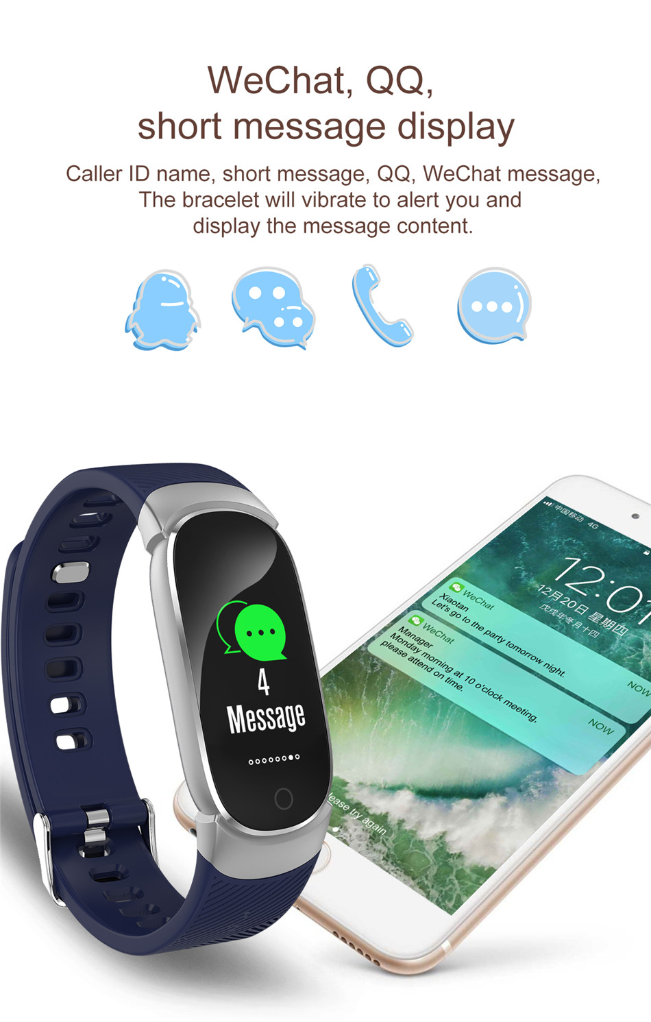 LD Tech New Smart Watches Smart Bracelet Band Bluetooth Heart Rate Monitor Fitness Tracker