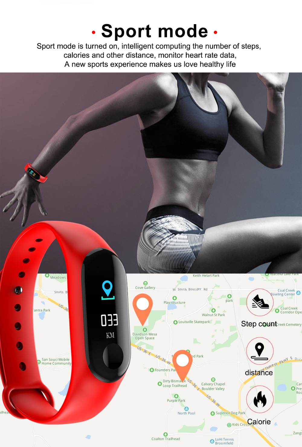 LD tech Sport Smart watch smart Band Bracelet M3 Monitor Waterproof Smart Wristbands fitness Tracker