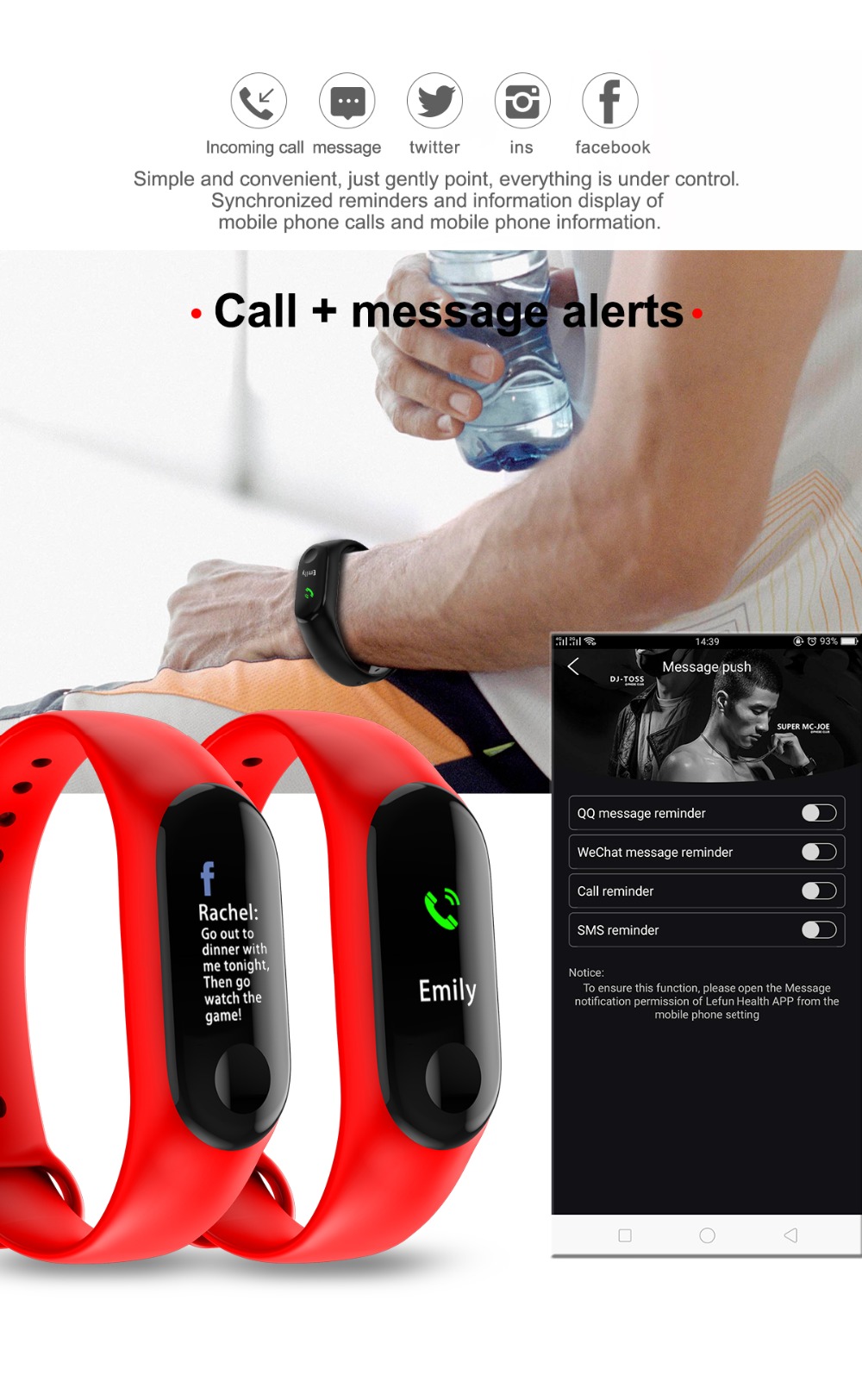 LD tech Sport Smart watch smart Band Bracelet M3 Monitor Waterproof Smart Wristbands fitness Tracker