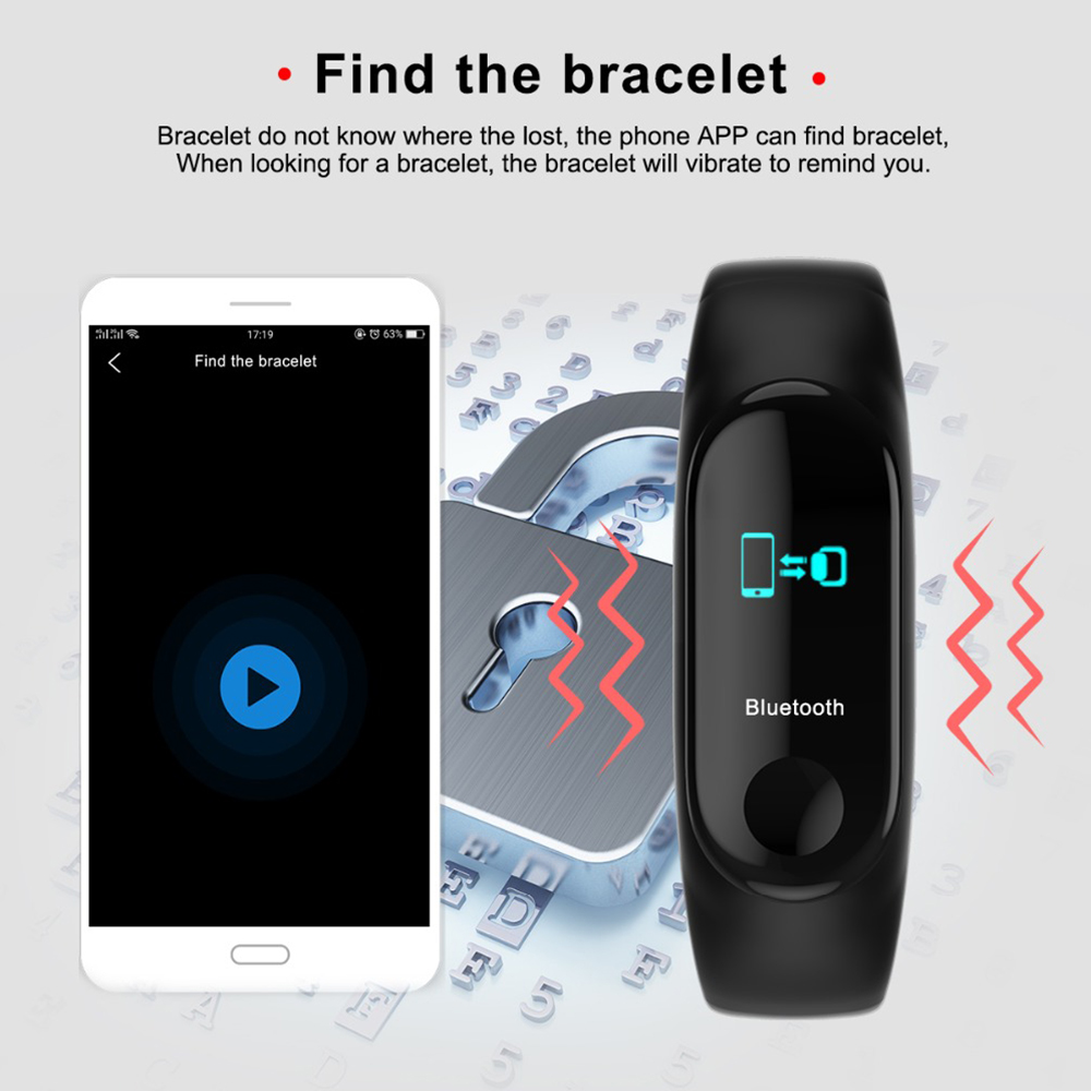 LD tech Sport Smart watch smart Band Bracelet M3 Monitor Waterproof Smart Wristbands fitness Tracker