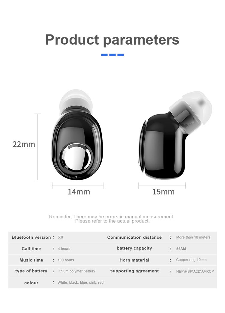 LD tech L15 Mini In-Ear Bluetooth 5.0 Earphone Sports HiFi Wireless Headset With Mic