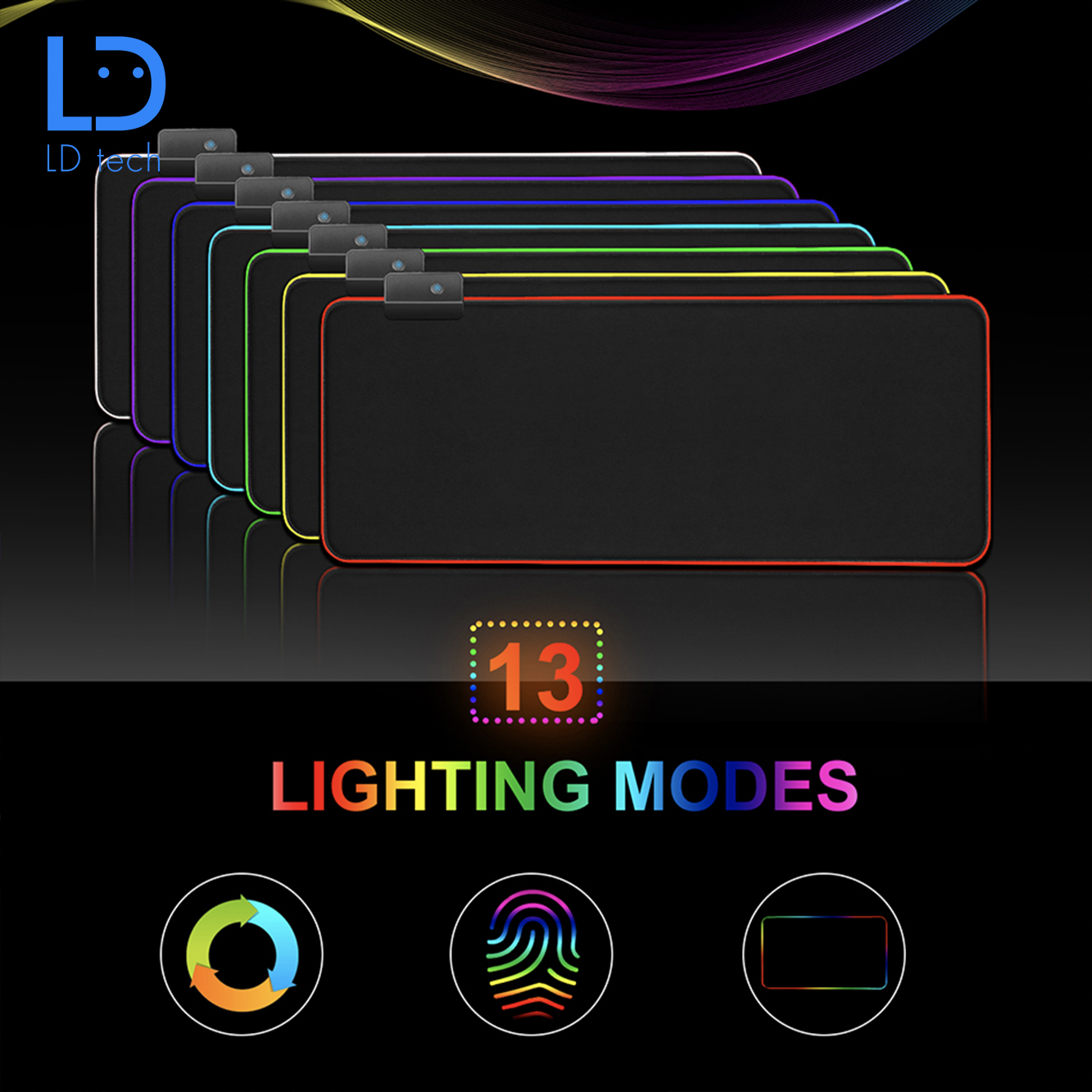 LD tech RGB Gaming Large Mouse Pad Mat Gamer Led Computer with Backlight Carpet For keyboard Desk