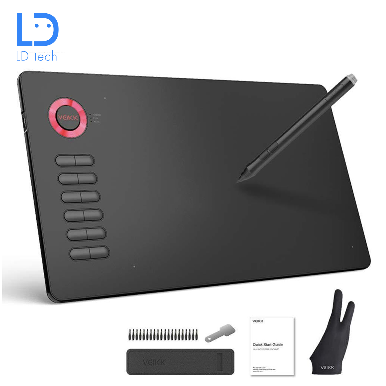 LD tech A15 Drawing Tablet 10x6 inches Digital Drawing Pad For Artists 8192 Levels Pressure