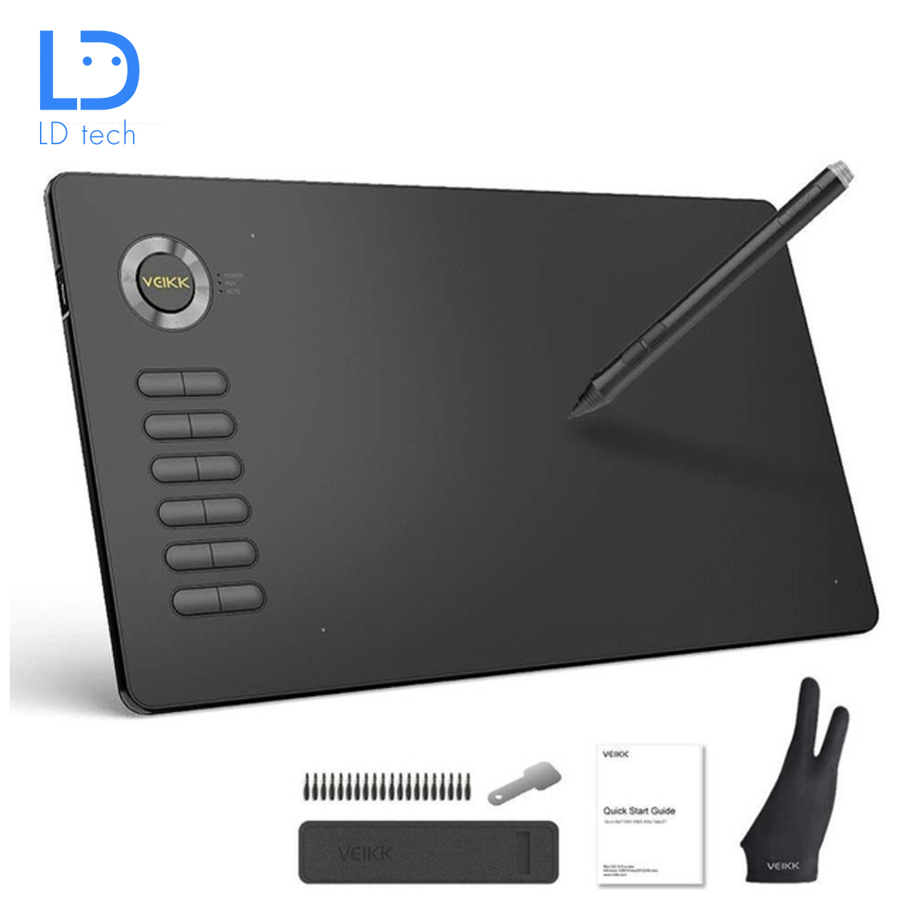 LD tech A15 Drawing Tablet 10x6 inches Digital Drawing Pad For Artists 8192 Levels Pressure