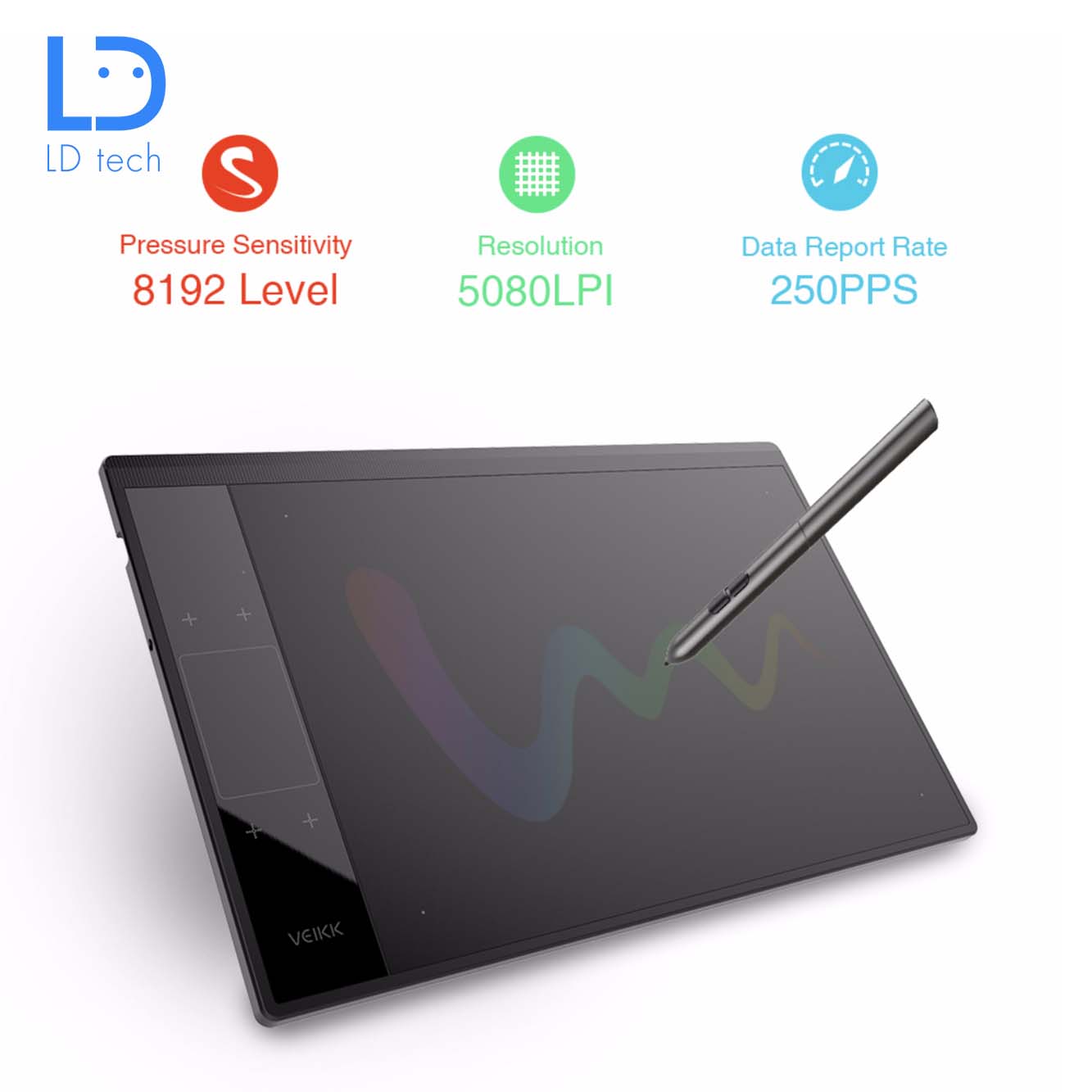 LD tech A30 Graphic Drawing Tablet for Illustrator 10x6 inches Digital Drawing Pad For Artists