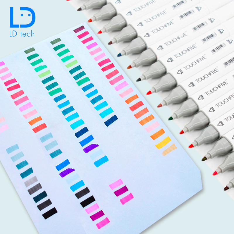 LD tech TouchFIVE Drawing Markers Pen Alcohol Based Sketch Felt-Tip Twin Brush Pen Art Supplies