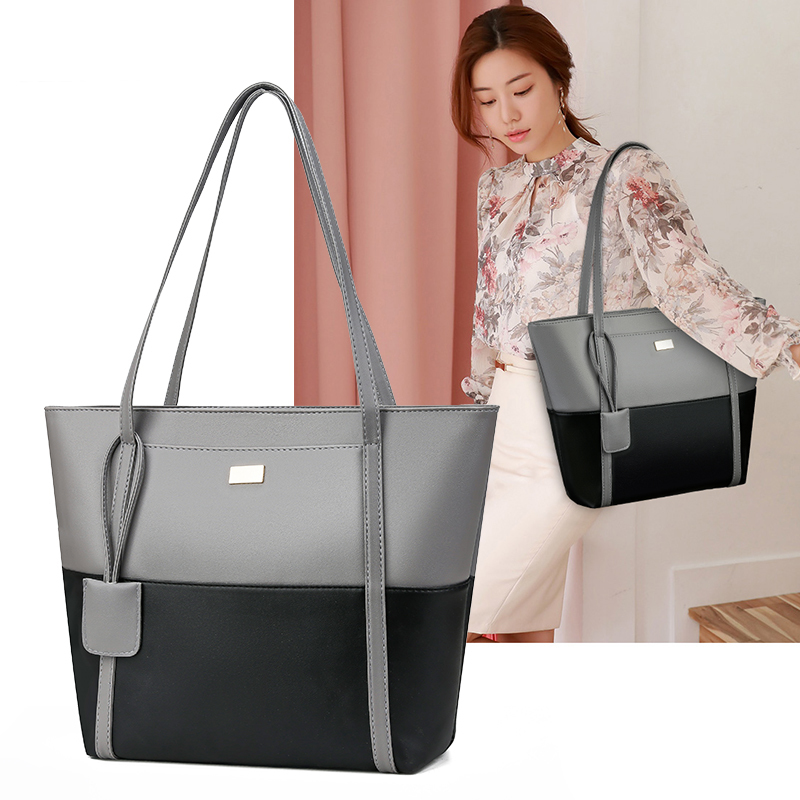 CALLA Handbags for Ladies PU Leather Large Capacity Tote Single Shoulder Bags for Women New women's bag The same bag is fashionable, versatile, fashionable bag Simple casual shoulder bag Contrast