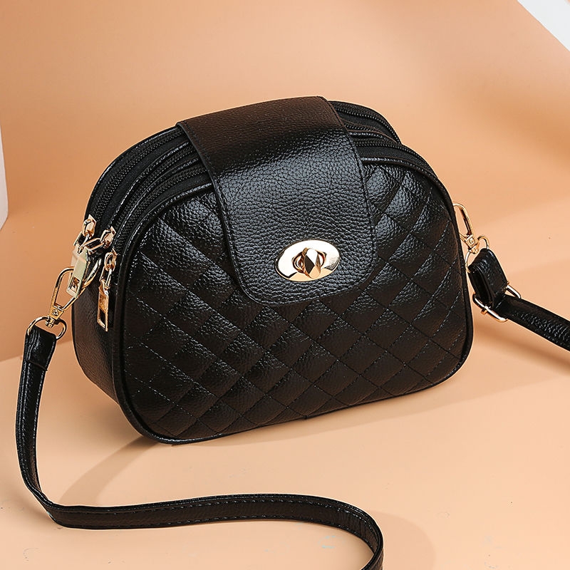 Crossbody Bags Fine Workmanship Daily With Three Layers Of Buckle Multi-Zipper Opening And Closing Simple Travel Party Small Round Bag