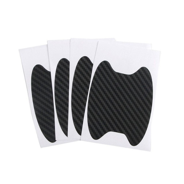 【Ready Stock】 4Pcs/Set Car Door Sticker Carbon Fiber Scratches Resistant Cover Auto Handle