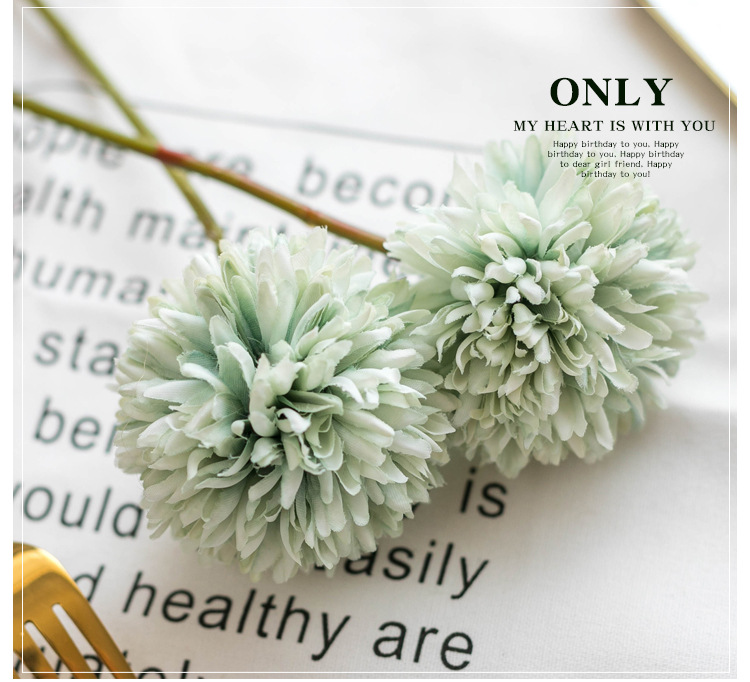 4pcs Singlen flower dandelion ball chrysanthemum artificial flower living room Home Decor
