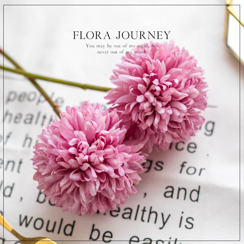 4pcs Singlen flower dandelion ball chrysanthemum artificial flower living room Home Decor