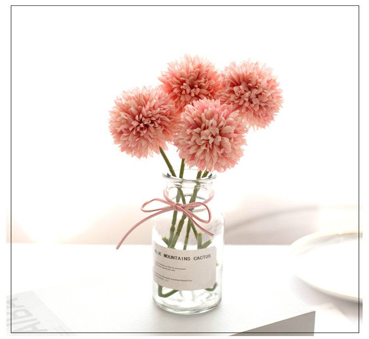 4pcs Singlen flower dandelion ball chrysanthemum artificial flower living room Home Decor