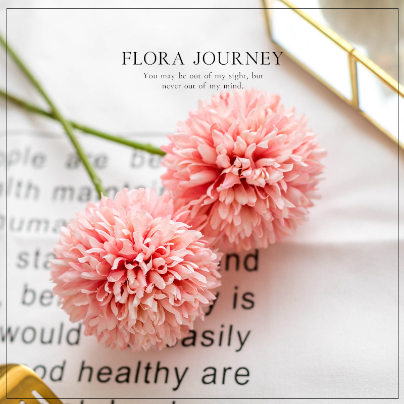 4pcs Singlen flower dandelion ball chrysanthemum artificial flower living room Home Decor