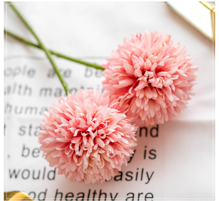 4pcs Singlen flower dandelion ball chrysanthemum artificial flower living room Home Decor