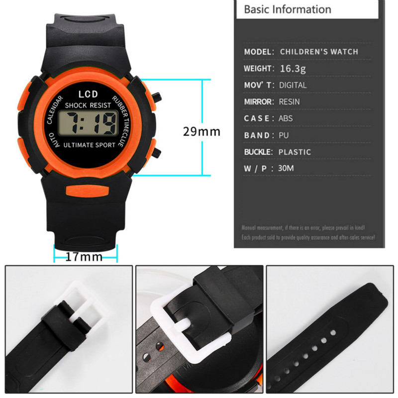 Children's Watch Led Sport Flash Digital Waterproof Clock For Boys Girls Multifunction Watches