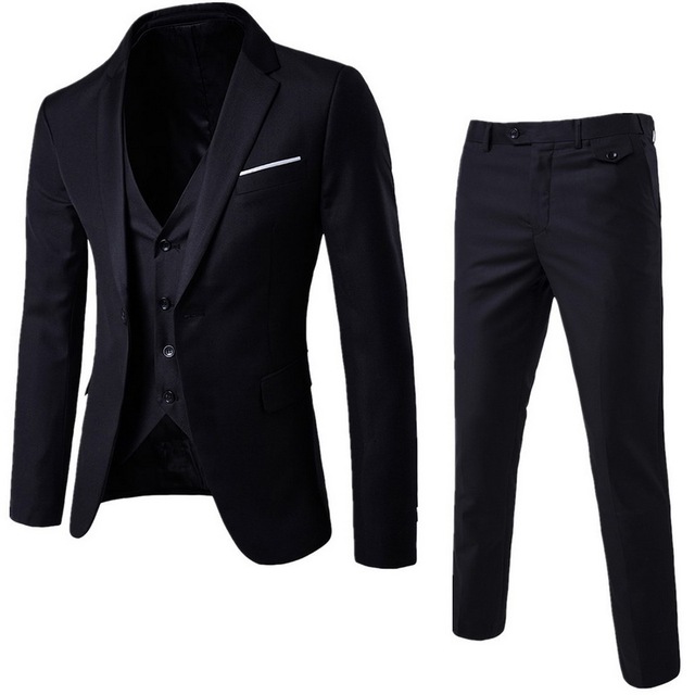 Men Spring 3 Pieces Classic Blazers Suit Sets Men Business Blazer +Vest +Pants Suits &amp; Blazers